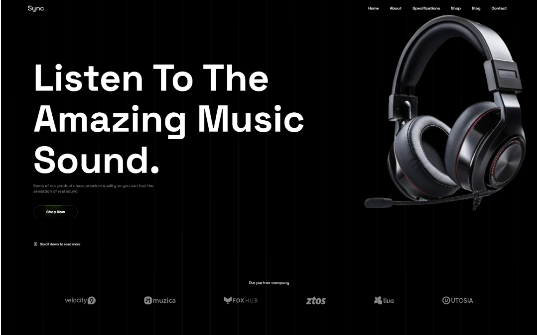 Headphone Landing Page